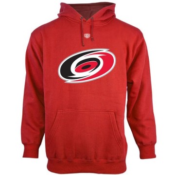 Men's Carolina Hurricanes Old Time Hockey Big Logo with Crest Pullover Hoodie - - Red