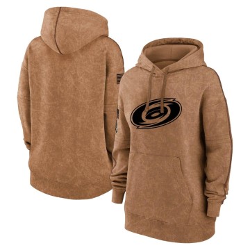 Women's Carolina Hurricanes 2023 Salute to Service Pullover Hoodie - Brown