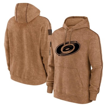 Youth Carolina Hurricanes 2023 Salute to Service Club Pullover Hoodie - Brown
