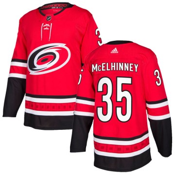 Authentic Adidas Men's Curtis McElhinney Carolina Hurricanes Home Jersey - Red