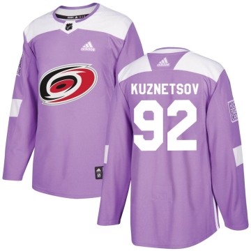 Authentic Adidas Men's Evgeny Kuznetsov Carolina Hurricanes Fights Cancer Practice Jersey - Purple