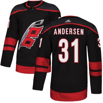 Authentic Adidas Men's Frederik Andersen Carolina Hurricanes Alternate Jersey - Black