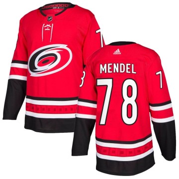 Authentic Adidas Men's Griffin Mendel Carolina Hurricanes Home Jersey - Red