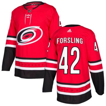 Authentic Adidas Men's Gustav Forsling Carolina Hurricanes Home Jersey - Red