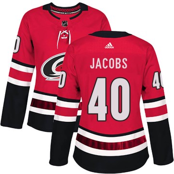Authentic Adidas Women's Josh Jacobs Carolina Hurricanes Home Jersey - Red