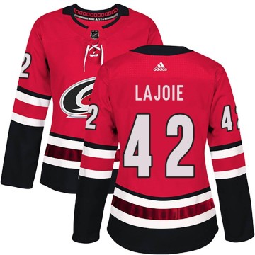 Authentic Adidas Women's Maxime Lajoie Carolina Hurricanes Home Jersey - Red