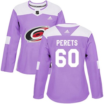 Authentic Adidas Women's Yaniv Perets Carolina Hurricanes Fights Cancer Practice Jersey - Purple