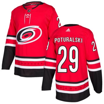 Authentic Adidas Youth Andrew Poturalski Carolina Hurricanes Home Jersey - Red