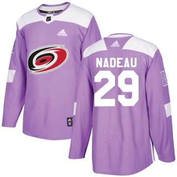 Authentic Adidas Youth Bradly Nadeau Carolina Hurricanes Fights Cancer Practice Jersey - Purple