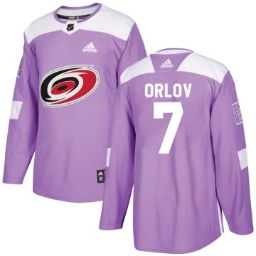 Authentic Adidas Youth Dmitry Orlov Carolina Hurricanes Fights Cancer Practice Jersey - Purple