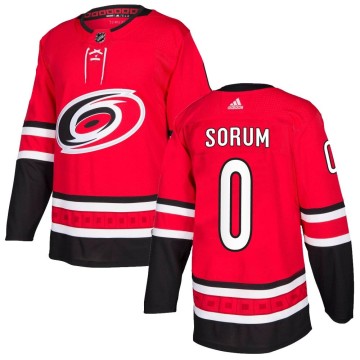 Authentic Adidas Youth Felix Unger Sorum Carolina Hurricanes Home Jersey - Red