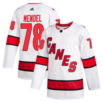 Authentic Adidas Youth Griffin Mendel Carolina Hurricanes 2020/21 Away Jersey - White