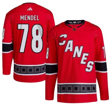 Authentic Adidas Youth Griffin Mendel Carolina Hurricanes Reverse Retro 2.0 Jersey - Red