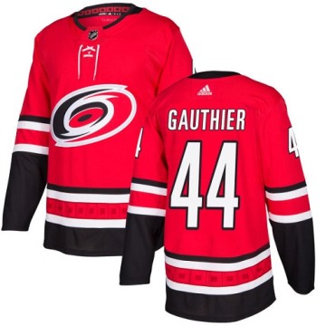 Authentic Adidas Youth Julien Gauthier Carolina Hurricanes Home Jersey - Red