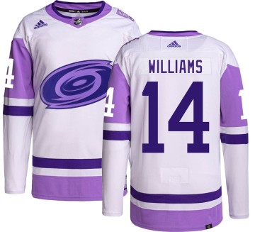 Authentic Adidas Youth Justin Williams Carolina Hurricanes Hockey Fights Cancer Jersey -