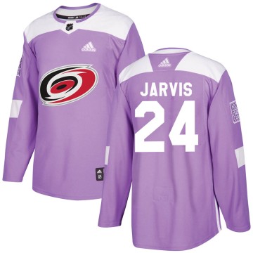 Authentic Adidas Youth Seth Jarvis Carolina Hurricanes Fights Cancer Practice Jersey - Purple