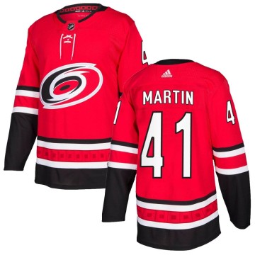 Authentic Adidas Youth Spencer Martin Carolina Hurricanes Home Jersey - Red