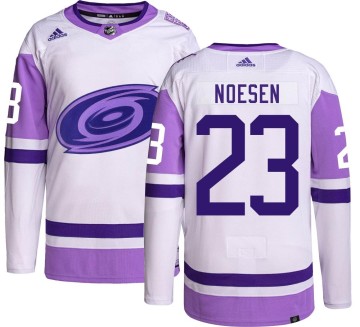 Authentic Adidas Youth Stefan Noesen Carolina Hurricanes Hockey Fights Cancer Jersey -
