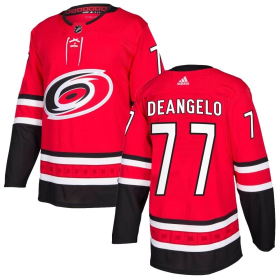 Authentic Adidas Youth Tony DeAngelo Carolina Hurricanes Home Jersey - Red
