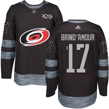 Authentic Youth Rod Brind'Amour Carolina Hurricanes 1917-2017 100th Anniversary Jersey - Black