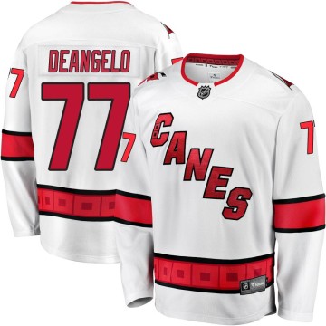 Premier Fanatics Branded Men's Tony DeAngelo Carolina Hurricanes Breakaway Away Jersey - White